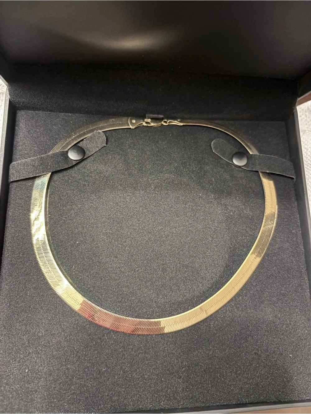 Gold Herringbone Choker Necklace - Women Jewelry